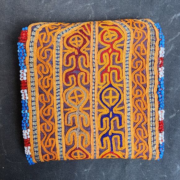 Kuchi Embroidered Pouch Wallet Central Asian Handmade Beaded Pink Flap - Picture 9 of 9